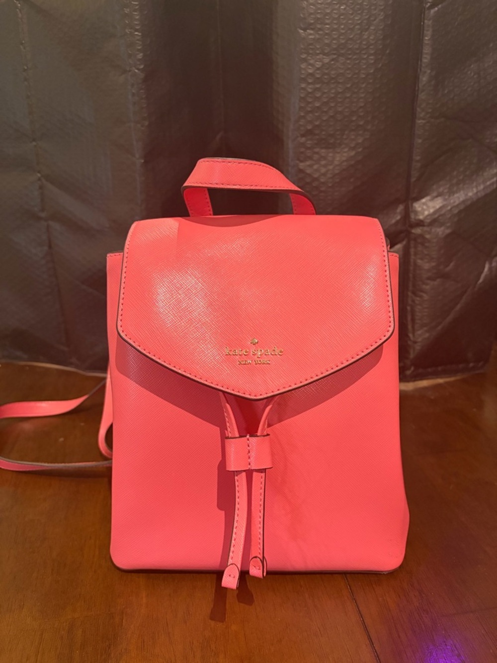 kate spade Coral Pink Saffiano Leather Backpack